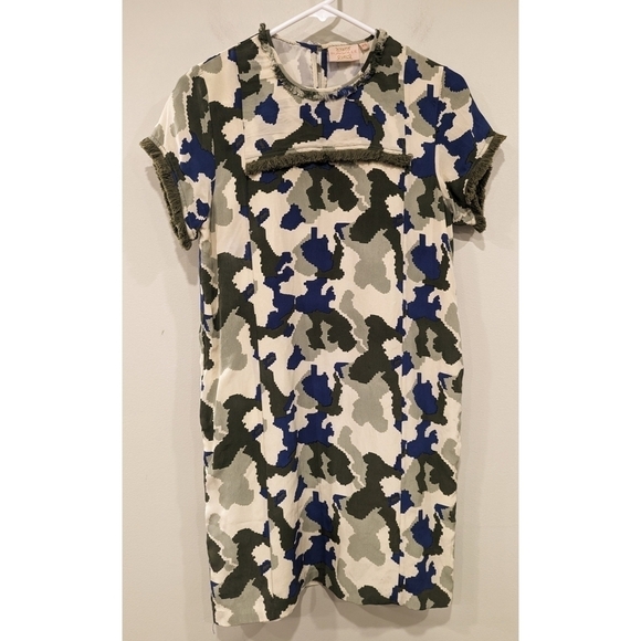 Rungolee Silk Camo Ikat Fringe Dress Size XS - Picture 6 of 6